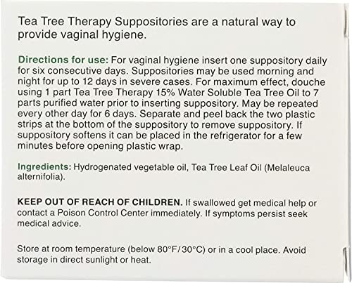 Tea Tree Suppository - 6 suppositories Tea Tree Therapy uk supplements
