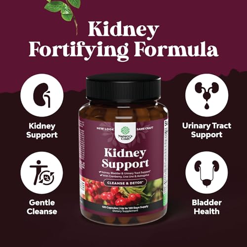Kidney Support Cranberry Supplement for Women and Men - High Strength Kidney Natures Craft uk supplements