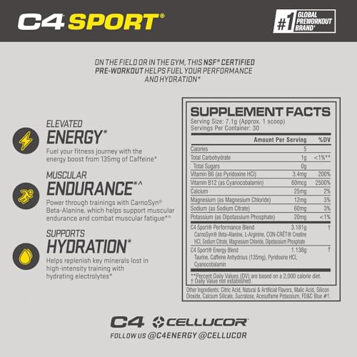 Cellucor C4 Original Pre Workout Powder ICY Blue Razz & C4 Sport Pre Workout Powder Cellucor uk supplements