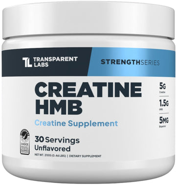 Transparent Labs Creatine HMB - Creatine Monohydrate Powder with HMB for Muscle Growth, Increased Strength, Enhanced Energy Output, and Improved Athletic Performance - 30 Servings, Unflavored Transparent Labs uk supplements