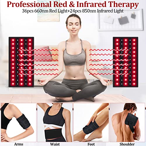 NEXTWOOD 660nm and 850nm Infrared Red Light Arm Therapy Wrap Belt with Timer & Brightness Setting Red NEXTWOOD uk supplements