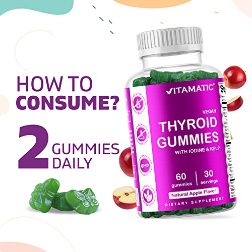 Vitamatic 2 Pack Vegan Thyroid Support Gummies with Iodine & Kelp - 60 Count Vitamatic uk supplements