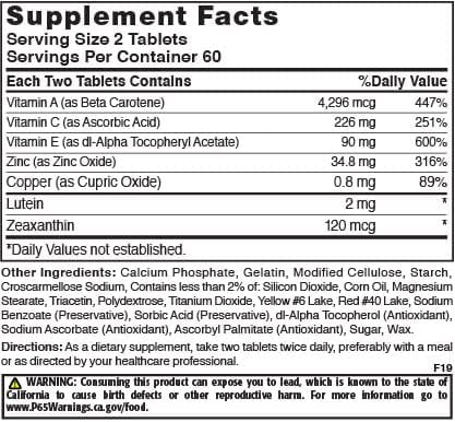 Natures Blend Macuvite Eye Care, 120 tabs Pack of 2 Nature's Blend uk supplements