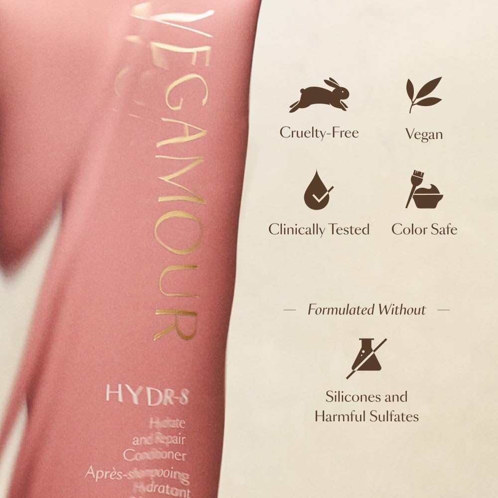 VEGAMOUR HYDR-8 Hydrate and Repair Conditioner - Hydrating Conditioner with Marula Oil, Moringa Oil, Ceramides & Biotin, Natural Conditioner for Dry Hair VEGAMOUR uk supplements