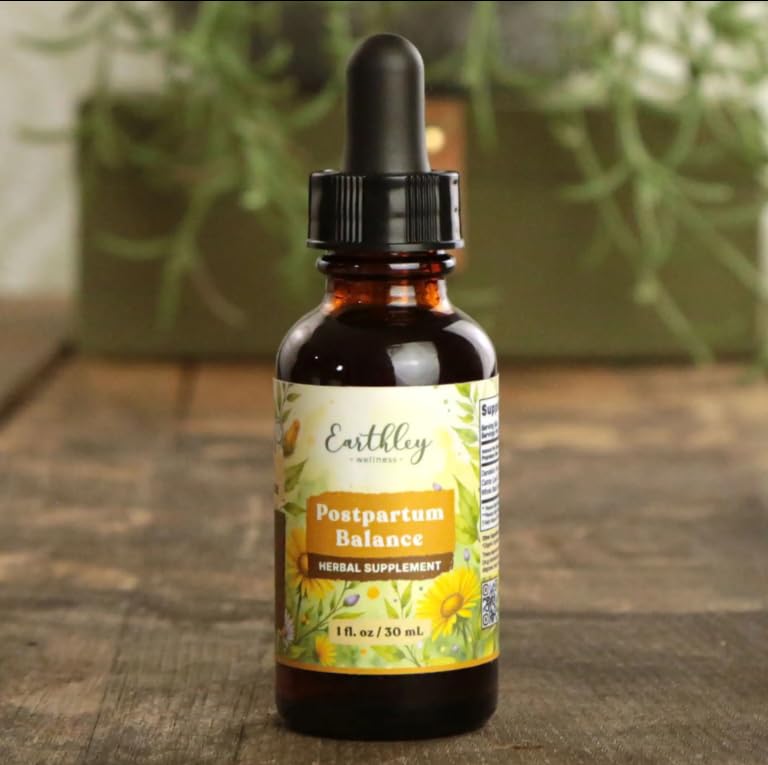 Earthley Wellness Postpartum Balance, Supports and Balances Female Hormones, Supports Postpartum Recovery, Smooths Out Mood Swings, Essential Herbs Like Dandelion Root, Catnip, & Alfalfa (2oz) Earthley Wellness uk supplements