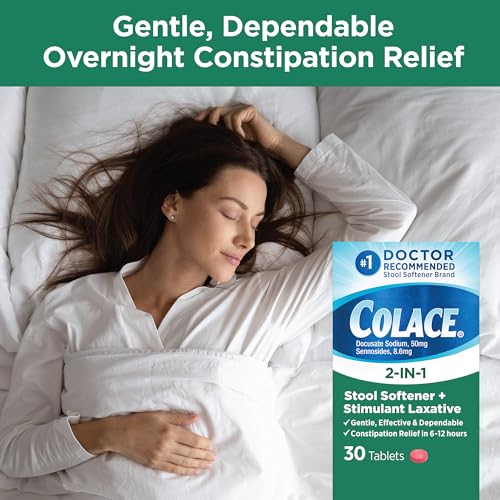 Colace 2-In-1 Stool Softener & Stimulant Laxative Tablets, Gentle Constipation Relief in 6-12 Hours Colace uk supplements