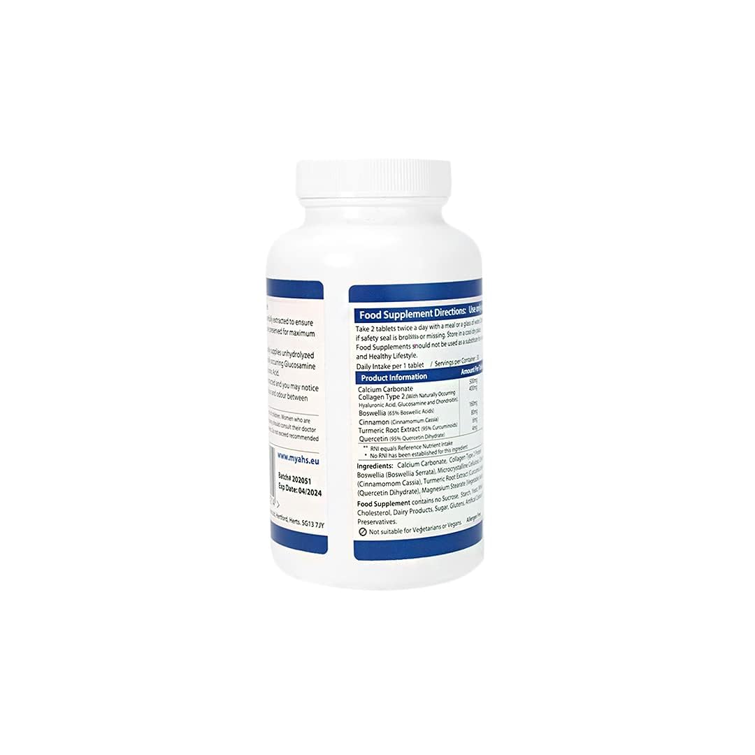 AHS Collagen Type 2 120 Tablets - 4500MG Per Day - Formulated with Calcium and Turmeric AHS uk supplements