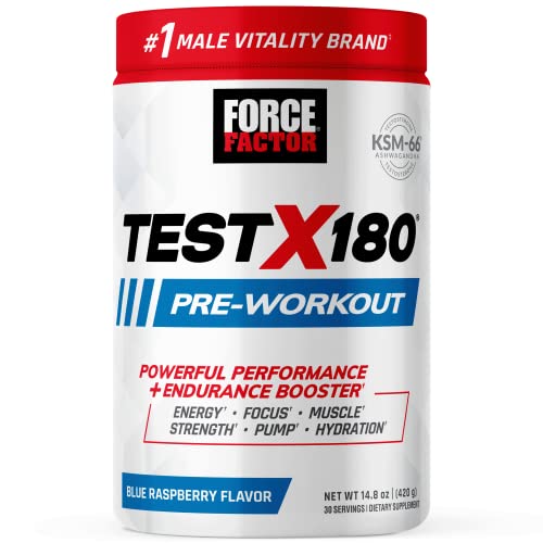 FORCE FACTOR Test X180 Pre-Workout Powder & Energy Supplement, Boost Focus Force Factor uk supplements