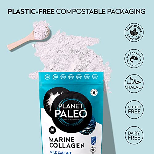 Pure Marine Collagen Powder (60 Servings, 450g) | for Healthy Skin, Hair and Nails, and Gut Health Planet Paleo uk supplements