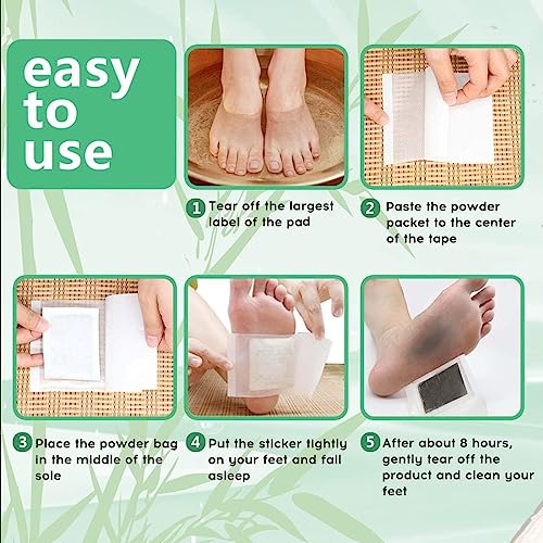 Foot Pads maguja 100Pcs Deep Cleansing Foot Pads for Stress Relief | Better Sleep | Foot Care maguja uk supplements