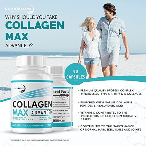 Premium Marine Collagen Supplements for Women, Ultra Potent Marine Collagen Capsules Collagen Max uk supplements