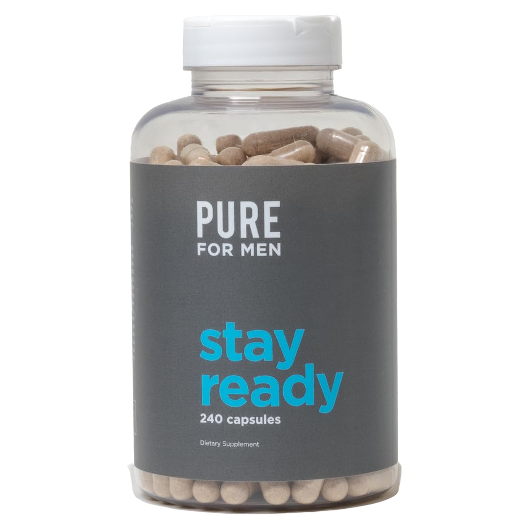 Pure for Men Stay Ready Fiber Supplement, 240 Vegan Capsules | Supports Daily Pure for Men uk supplements