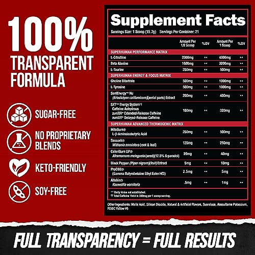 ALPHA LION Superhuman Burn 2-in-1 Metabolism Booster Pre Workout ALPHA LION uk supplements