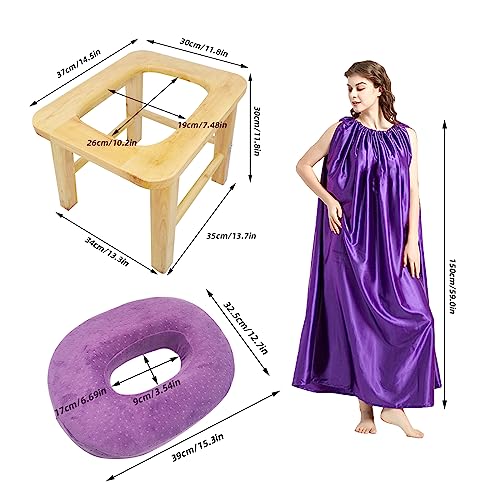 ElasignShopo Yoni Seat Kit, Wooden Vaginial Steaming Stool Chair Set with Gown for Feminine ElasignShopo uk supplements