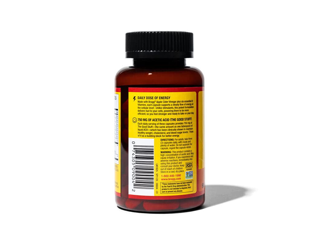 Bragg Apple Cider Vinegar True Energy Capsules – 6 B Vitamins – Caffeine Free Bragg uk supplements