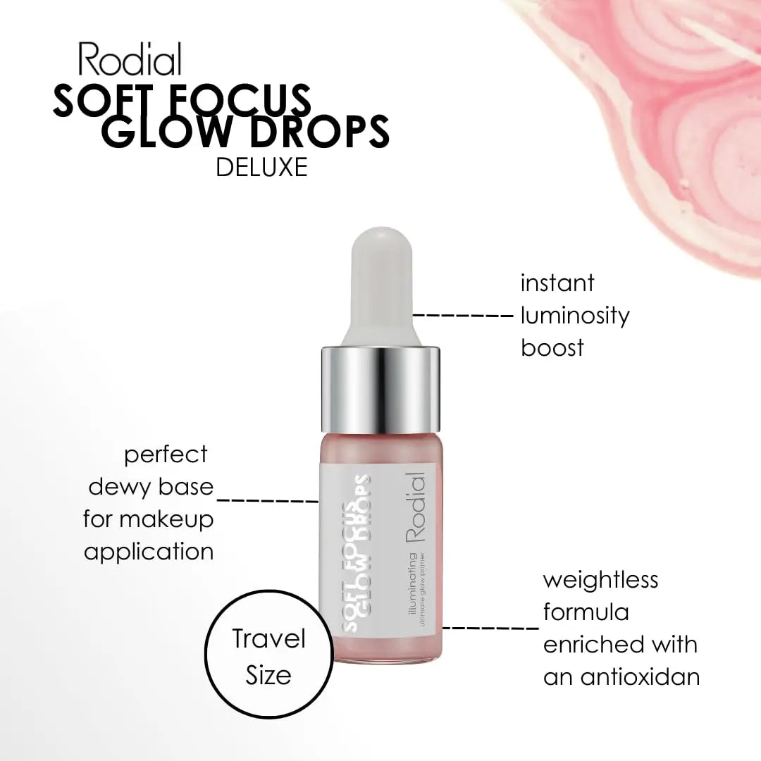 Rodial Soft Focus Glow Booster Drops 0.3 Deluxe fl oz, Illuminating Skin Serum with Glycerin and Antioxidants, Perfectioning and Smoothing Dewy Makeup Base, Weightless Formula Rodial uk supplements