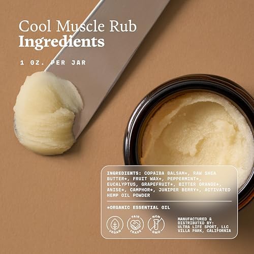 Ultra Life Sport – Premium Cooling Muscle Rub – Vegan Topical Balm with Peppermint & Bergamot – Organic, Non-GMO, Water-Based Formula – Clean Botanical Ingredients Ultra Life Sport uk supplements