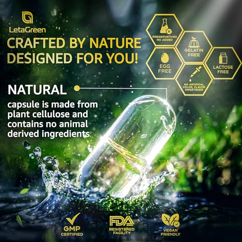 LetaGreen Organic Lions Mane Supplement Capsules - 120 Real Mushrooms Lion's Mane LetaGreen uk supplements