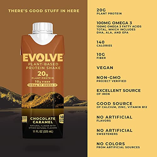 Evolve Plant Based Protein Shake, Chocolate Caramel, 20g Vegan Protein, Dairy Free Evolve uk supplements