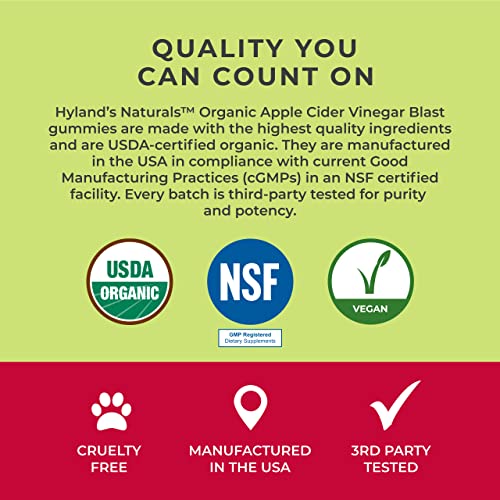 Hyland's Naturals Organic Apple Cider Vinegar Blast Gummies, Digestive Health Suppor Hyland's uk supplements