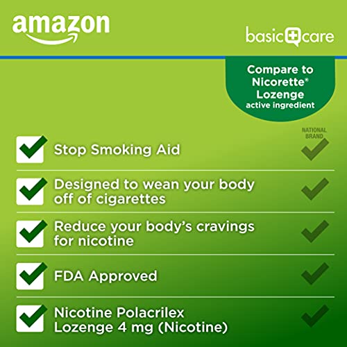 Amazon Basic Care Nicotine Polacrilex Lozenges, 4 mg, Mint Flavor Amazon Basic Care uk supplements