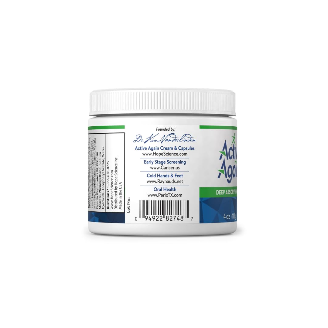 ACTIVE AGAIN Joint & Muscle Cream, 4oz | Clinically Proven for Joint Health and Mobility, Muscle, Back, Knee, Shoulder | Long Term Results| Doctor Approved | Made in USA ACTIVE AGAIN uk supplements