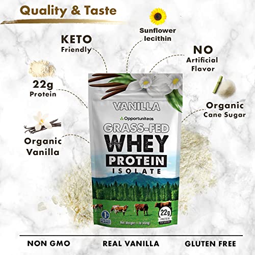 Opportuniteas Vanilla Whey Protein Powder - Grass Fed Whey Isolate + Real Sugar & Vanilla Opportuniteas uk supplements
