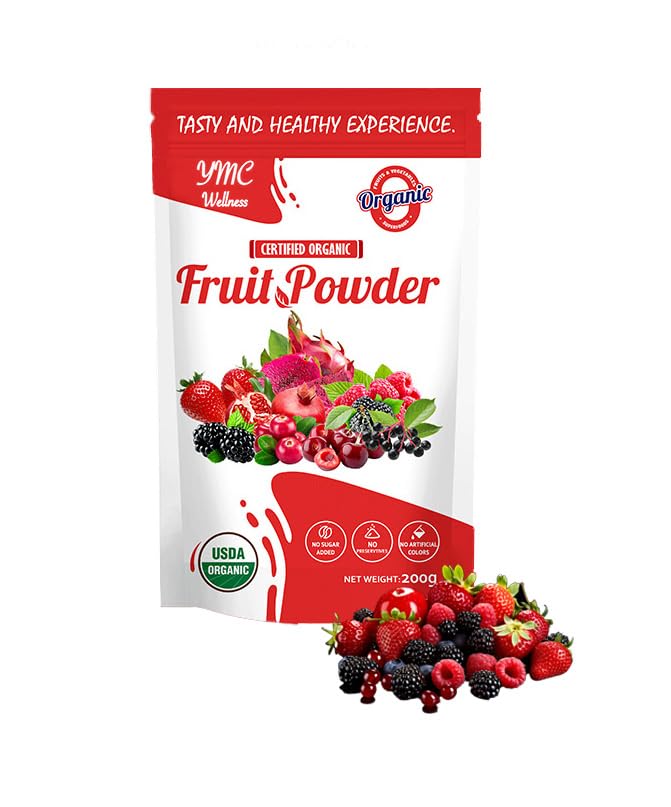 Organic Superfood Fruit Powder Smoothie & Juice mix - Antioxidants Rich Nutrients. Digestive Health, Weight Management, Immune Boosting, Energy boosting, Vitality, Vegan, Non- GMO, Gluten Free, Vegan. YMC Wellness uk supplements