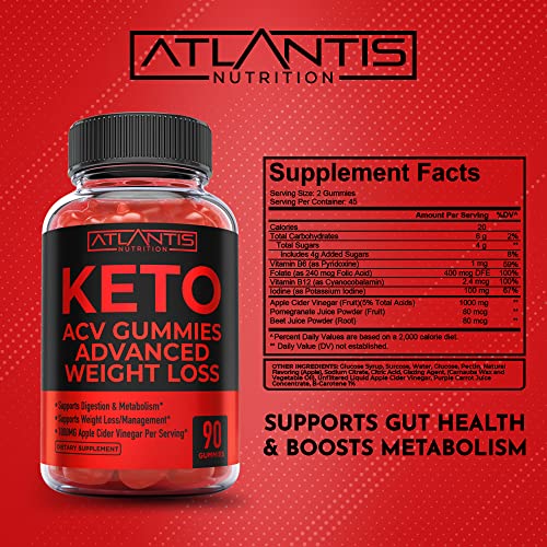 Keto ACV Gummies for Weight Loss - Supports Digestion, Advanced Weight Loss, Detox Atlantis Nutrition uk supplements