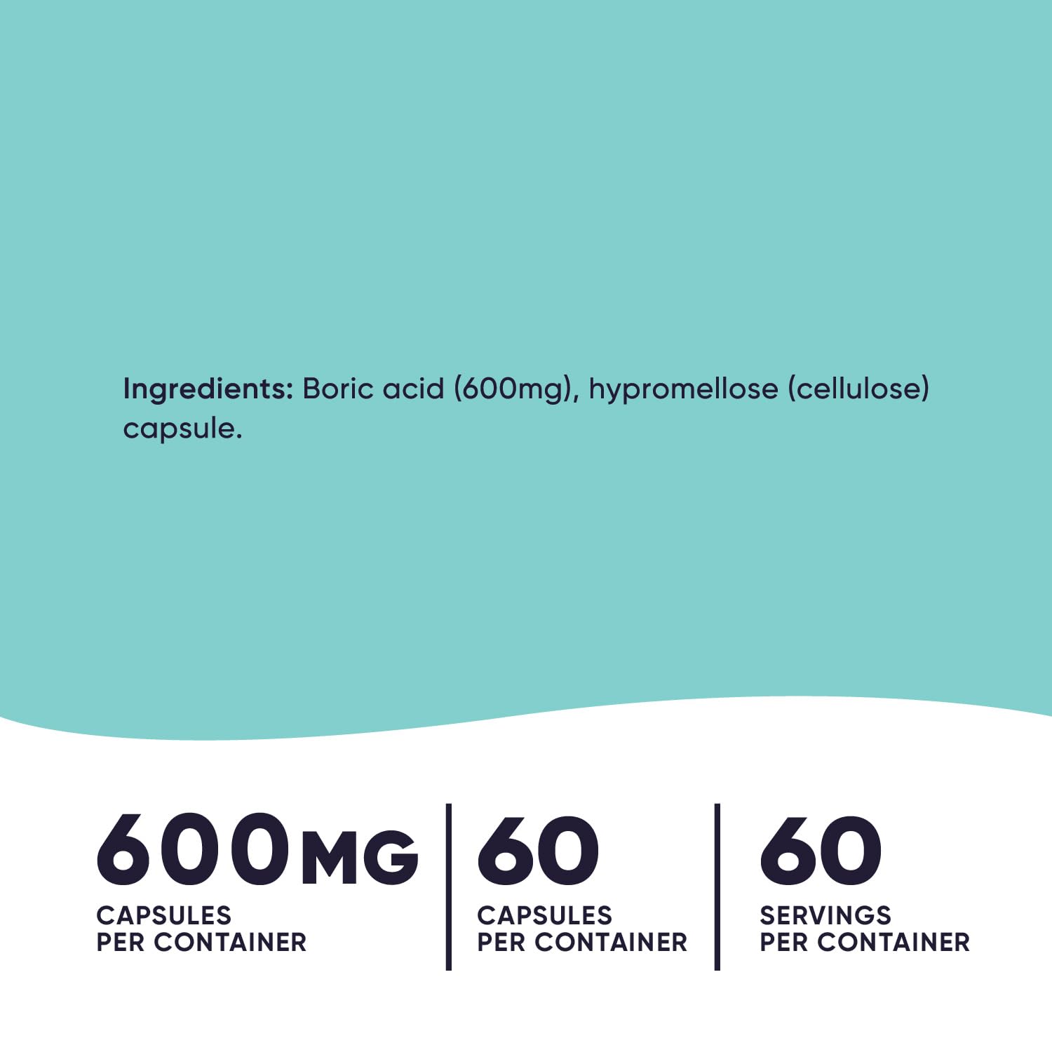 Nutricost Boric Acid 600mg, 60 Capsules - Vaginal Suppository - Non-GMO - for Women Nutricost uk supplements