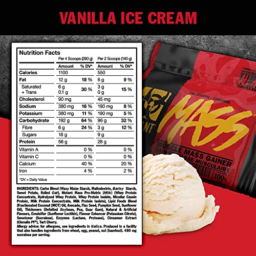 MUTANT Mass Weight Gainer Protein Powder, High-Calorie Workout Shakes Mutant uk supplements