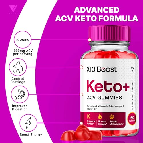(2 Pack) X10 Boost Keto ACV Gummies, X10 Keto Boost Gummies Advanced Weight Loss Fyvus uk supplements