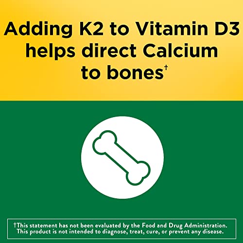 Nature Made Vitamin D3 K2, 5000 IU (125 mcg) Vitamin D, Dietary Supplement for Bone Nature Made uk supplements