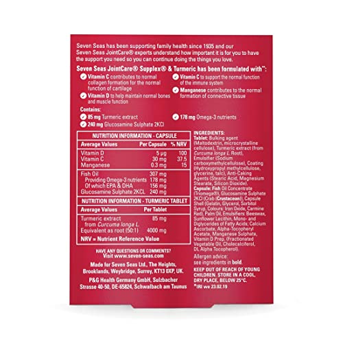 Seven Seas JointCare Supplex & Turmeric, With Glucosamine, Omega-3, Vitamins C and D Seven Seas uk supplements