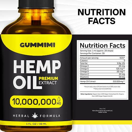 GummiMi Оrganic Hеmp Oil 10 000 000 mg - Natural Drops - Rich in Vitamins B, C, E GummiMi uk supplements