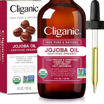 Cliganic Organic Jojoba Oil, 100% Pure (4oz) | Moisturizing Oil for Face, Hair, Skin & Nails Cliganic uk supplements