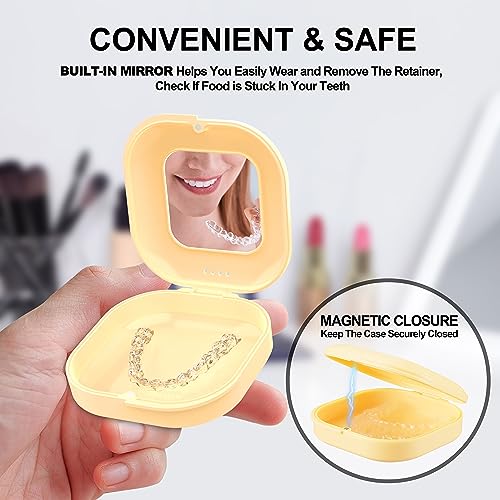 Retainer Case with Mirror and Vent Holes, Cute Retainer Holder Case Compatible with Invisalign Heigoeost uk supplements