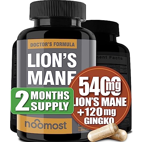 NooMost Organic Lions Mane Supplement Capsules 5400mg, Ginkgo Biloba 120mg NooMost uk supplements