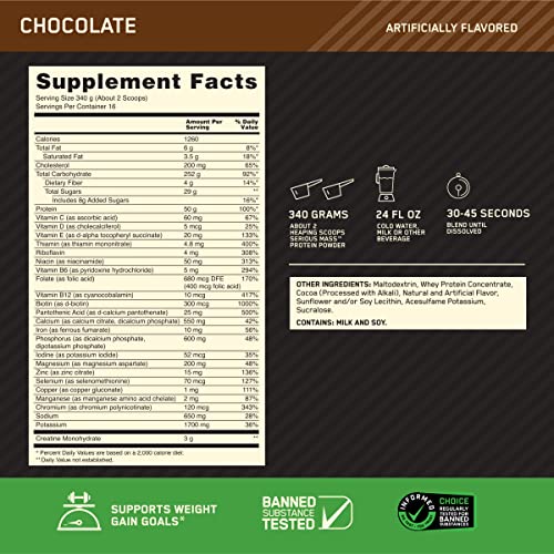 Optimum Nutrition Serious Mass Weight Gainer Protein Powder, Vitamin C, Zinc and Vitamin Optimum Nutrition uk supplements