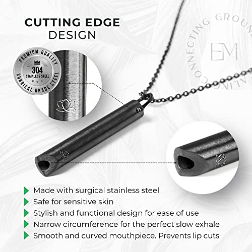 Mindful Breathing Necklace for Anxiety Stress Relief - Earth and Moon Stainless Steel Anxiety EARTH AND MOON uk supplements