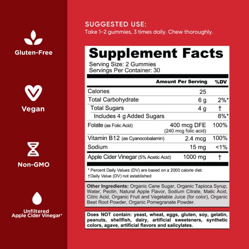 Goli Nutritional Supplement, Apple Cider Vinegar Gummy Vitamins - 300 Count - Vitamins B Goli uk supplements