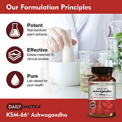 DailyNutra KSM-66 Ashwagandha 600mg Organic Root Extract - High Potency Supplement DailyNutra uk supplements
