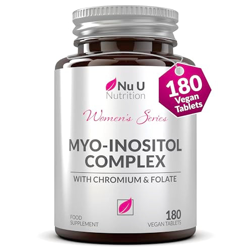 Myo-Inositol Complex 4000mg - 180 Vegan Tablets, 6 Weeks Supply - with 200ug Folate Nu U Nutrition uk supplements