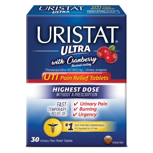 URISTAT Ultra UTI Pain Relief, Cranberry Flavored Coating, 30 Tablets (Pack of 2) URISTAT uk supplements