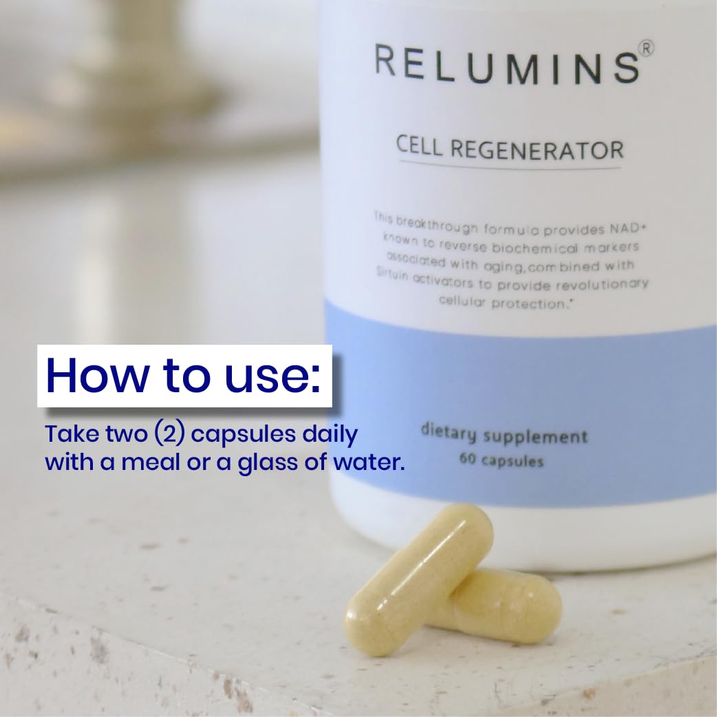 Relumins NAD+ Supplement with Nicotinamide Riboside, Resveratrol, Quercetin, Fisetin & Curcumin – Focus, Vitality, Energy, Balance & Daily Wellness Support – 60 Vegan Capsules Relumins uk supplements