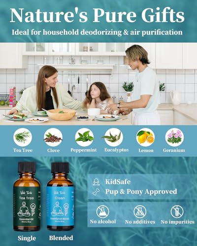VTS Waterless Diffuser with Essential Oils Set, Tea Tree Essential Oil Aromatherapy Gift Set VEDA TINDA SCENT uk supplements