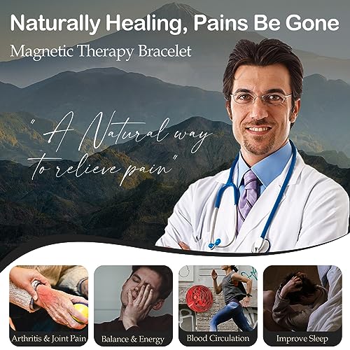 Feraco Mens Magnetic Bracelet Titanium Steel Magnetic Bracelet with Double Row 4 Elements Feraco uk supplements